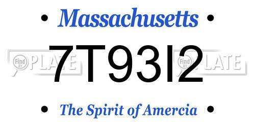 7T93I2 Massachusetts License Plate