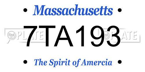 7TA193 Massachusetts License Plate