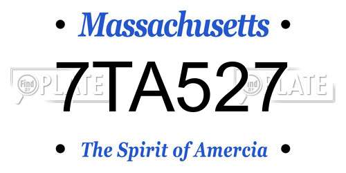 7TA527 Massachusetts License Plate