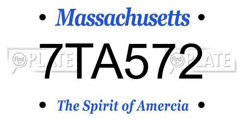 7TA572 Massachusetts License Plate