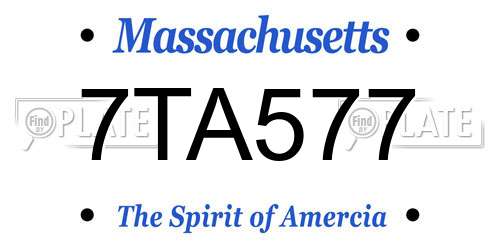 7TA577 Massachusetts License Plate