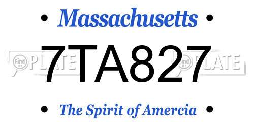 7TA827 Massachusetts License Plate