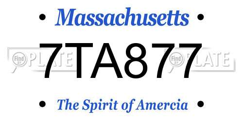 7TA877 Massachusetts License Plate