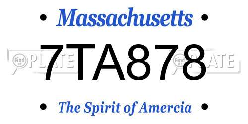 7TA878 Massachusetts License Plate