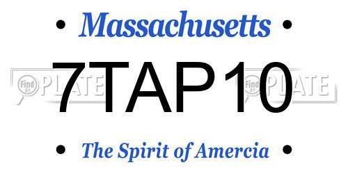 7TAP10 Massachusetts License Plate
