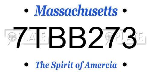 7TBB273 Massachusetts License Plate