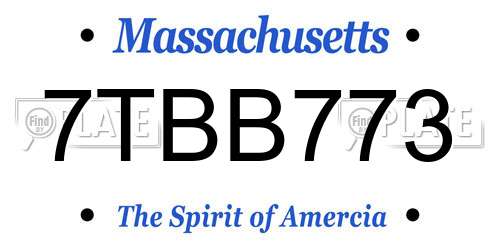 7TBB773 Massachusetts License Plate