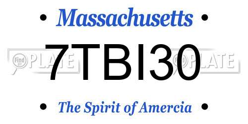 7TBI30 Massachusetts License Plate