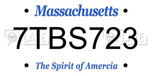 7TBS723 Massachusetts License Plate