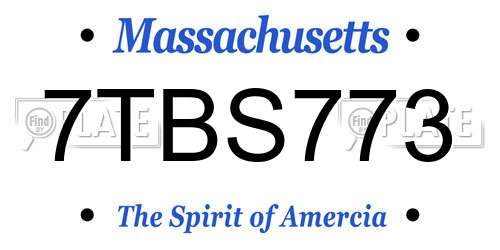 7TBS773 Massachusetts License Plate