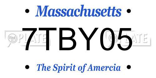 7TBY05 Massachusetts License Plate