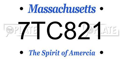 7TC821 Massachusetts License Plate