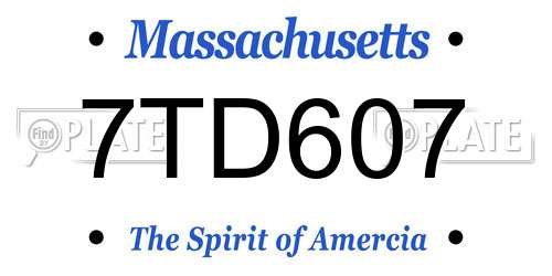 7TD607 Massachusetts License Plate
