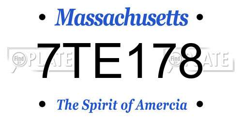 7TE178 Massachusetts License Plate