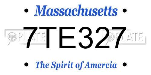 7TE327 Massachusetts License Plate