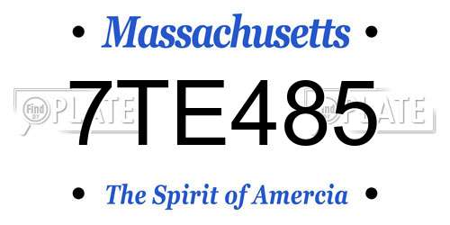 7TE485 Massachusetts License Plate