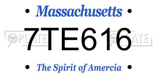 7TE616 Massachusetts License Plate
