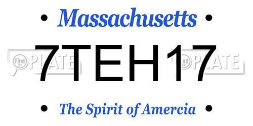 7TEH17 Massachusetts License Plate