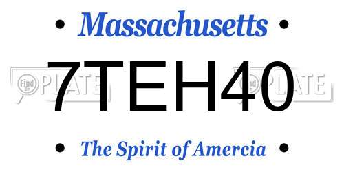 7TEH40 Massachusetts License Plate