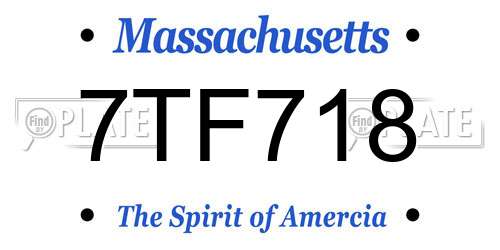 7TF718 Massachusetts License Plate