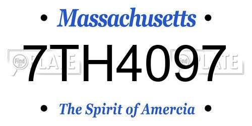 7TH4097 Massachusetts License Plate