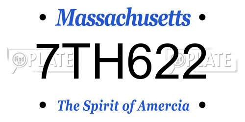 7TH622 Massachusetts License Plate