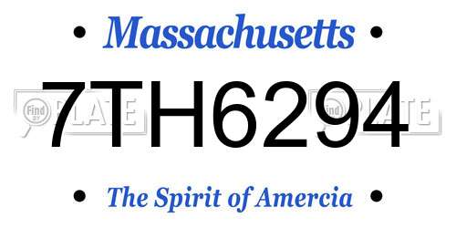 7TH6294 Massachusetts License Plate