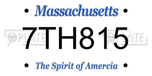 7TH815 Massachusetts License Plate
