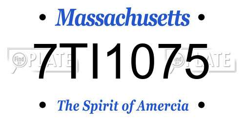 7TI1075 Massachusetts License Plate