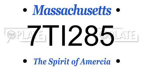 7TI285 Massachusetts License Plate