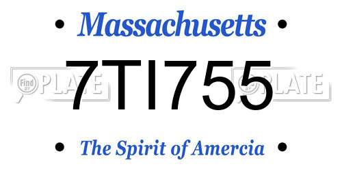 7TI755 Massachusetts License Plate
