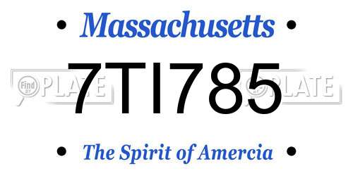 7TI785 Massachusetts License Plate