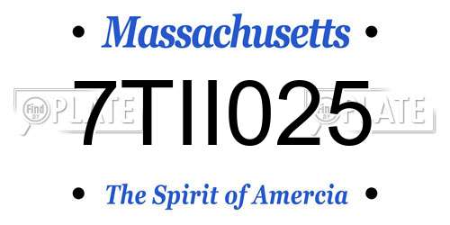 7TII025 Massachusetts License Plate