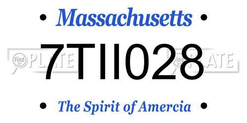 7TII028 Massachusetts License Plate