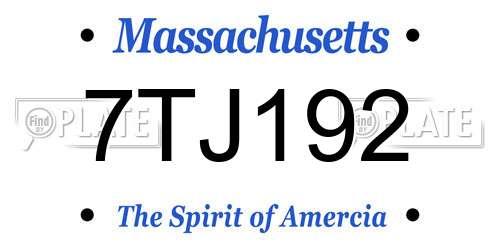 7TJ192 Massachusetts License Plate