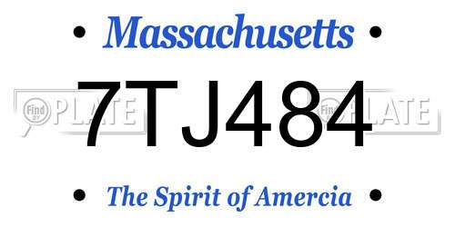 7TJ484 Massachusetts License Plate