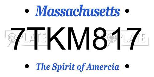 7TKM817 Massachusetts License Plate
