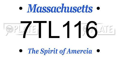 7TL116 Massachusetts License Plate