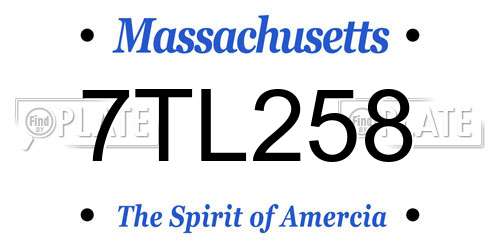 7TL258 Massachusetts License Plate