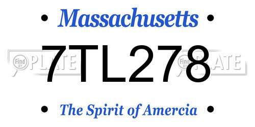 7TL278 Massachusetts License Plate