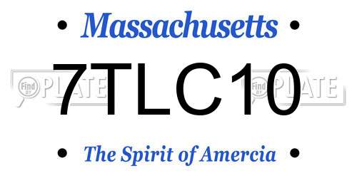 7TLC10 Massachusetts License Plate