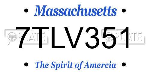 7TLV351 Massachusetts License Plate