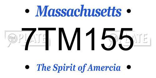 7TM155 Massachusetts License Plate