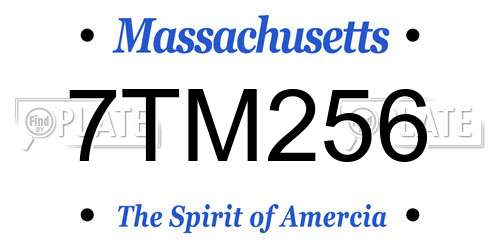 7TM256 Massachusetts License Plate