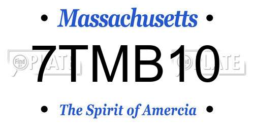 7TMB10 Massachusetts License Plate