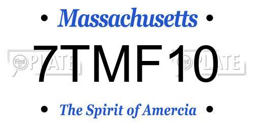 7TMF10 Massachusetts License Plate