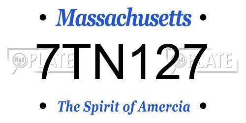 7TN127 Massachusetts License Plate