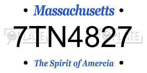 7TN4827 Massachusetts License Plate