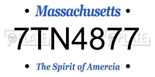 7TN4877 Massachusetts License Plate