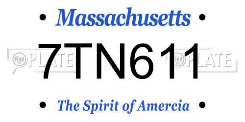 7TN611 Massachusetts License Plate